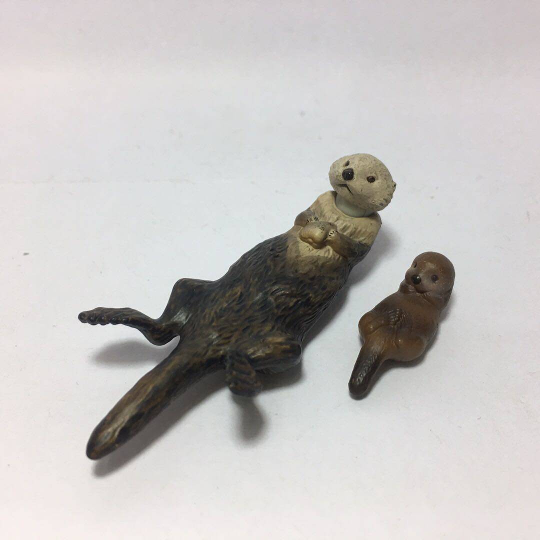 일본의 DOMEKA ANLEA 시뮬레이션 동물 모델 해양 동물 어린이 장난감 해달 엄마와 아이