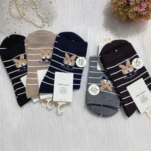 吉林鹿人女士秋冬季 加厚棉袜子中长筒无骨保暖卡通彩色学生袜3003