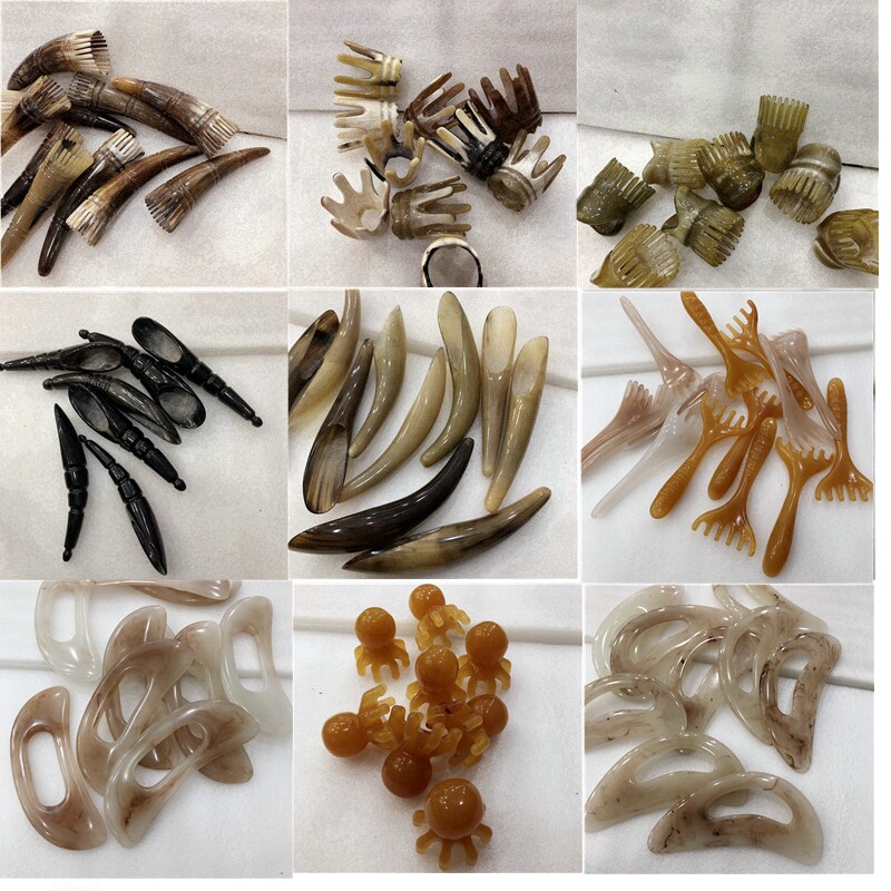 多种刮痧片刮痧板美容院梳子刮痧用品工具树脂塑料蜜蜡肩颈刮痧板