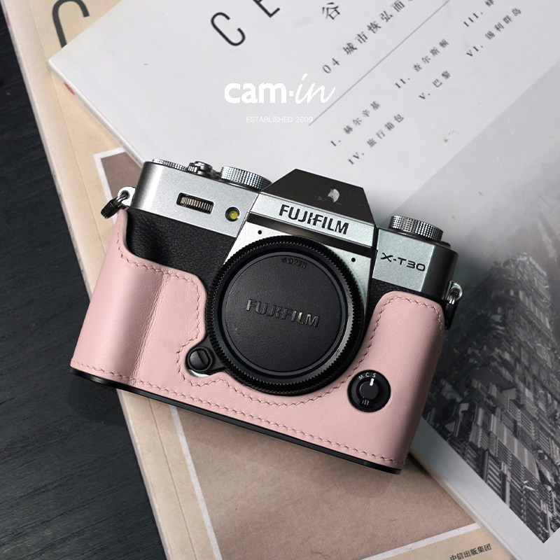 camin牛皮真皮手工富士xt20/xt30/一代二代三代相机保护套壳底座