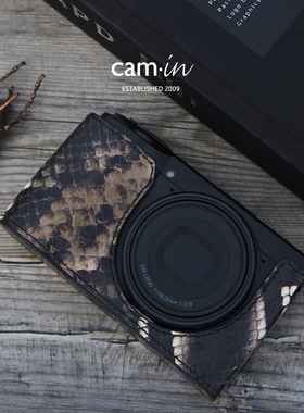 camin 牛皮蛇纹真皮相机包理光GR4保护套相机皮套底座全包GR4配件