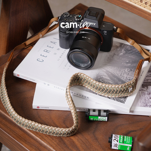 微单摄影相机肩带通用型cam8737 相机背带 cam in多彩编织单反数码