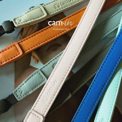 cam-in真皮单反微单相机背带 复古文艺相机斜跨肩带挂脖挂绳cs183
