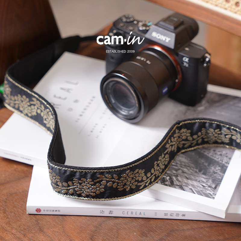 camin相机背带肩带绣花民族风