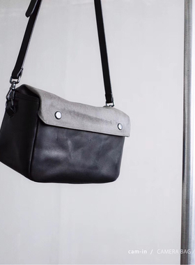 cam-in意大利真皮防水帆布手工单反微单相机背包单肩包摄影斜跨包