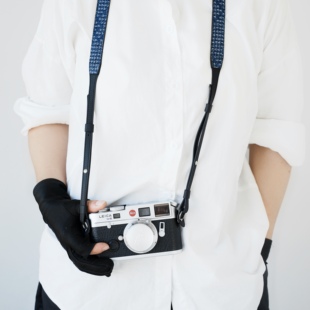 cam in真皮牛仔帆布相机背带适用理光富士微单索尼相机肩带斜挎带