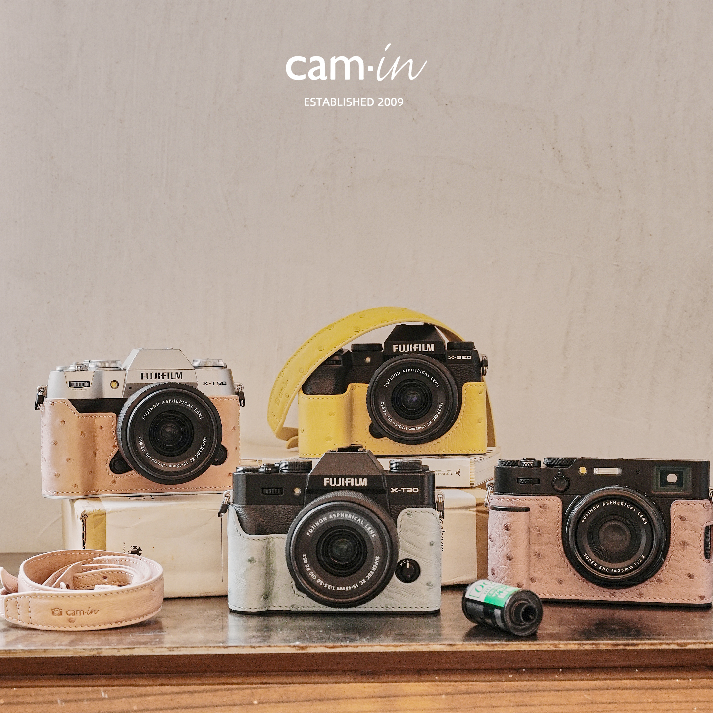 camin富士相机保护皮套鸵鸟皮