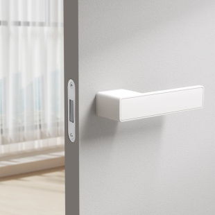 卧室门锁室内磁吸静音生态木门锁意式 极简房门锁黑色卧室门把手