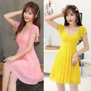 胖mm夜店大V领低胸 夏季 性感连衣裙女夜总会气质大码 显瘦2025新款