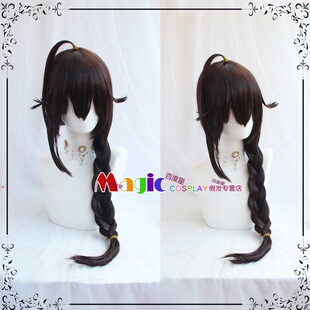 舰队Collection 舰娘-时雨 深棕色麻花辫长发 cosplay假发