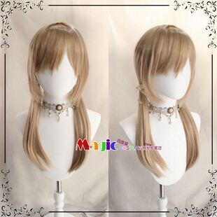 布蕾德cos假发 胜利女神 亚麻色双马尾中长发 软妹LOLITA假毛头套