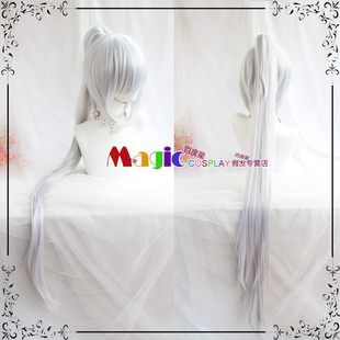 原神 cos假发 碧蓝档案 月雪宫子 神里绫华 古装风银色单马尾假毛
