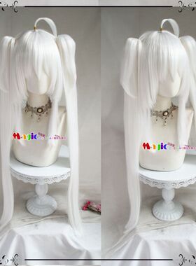 FGO 女梅林梅莉cos假发 泳装 阿瓦隆小姐 白色 双马尾假毛