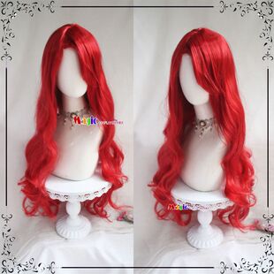 小美人鱼爱丽儿公主cos假发 红色长卷发 无期迷途 卡门奈特
