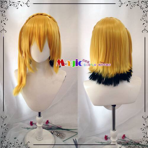 COSPLAY假发 阳炎project 如月桃 金黄色挑黑色短发造型假毛