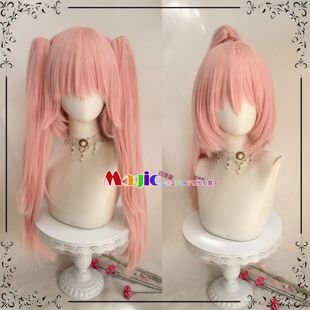 COS假发 战斗天赋解析系统 莉莉卡 FGO 玉藻前 浅粉色马尾假毛