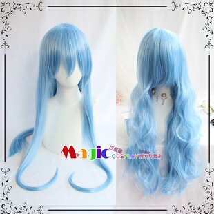星运少女cos双鱼座假发淡蓝色可爱 长卷发 cospaly假毛 利姆露