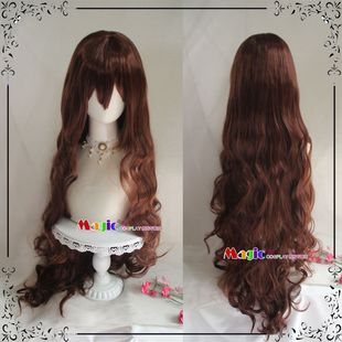aph匈牙利湾娘/蔷薇少女翠星石/楚云秀cos假发 100cm红棕色长卷发