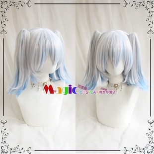 回复术士的重启人生 刹那 cos假发 银白挑天蓝色 双马尾