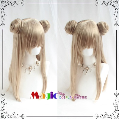 无烟棒棒糖AACOS假发亚麻色发包