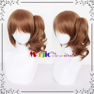 第五人格 空军玛尔塔黑天鹅之羽cos假发 收脸短发+1个棕色马尾