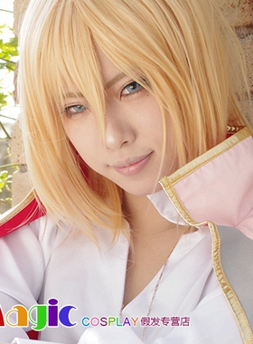 cosplay假发 APH黑塔利亚 列支敦士登/瑞士 金黄色梨花头 COS假发