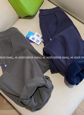 ader error small加绒裤子香蕉裤保暖高腰显瘦休闲裤男女加厚长裤