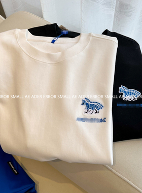 ader error small夏季三只狐狸刺绣简约情侣短袖T恤宽松男女上衣