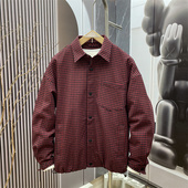 春季 夹克男宽松休闲百搭潮流外套上衣 子翻领衬衫 新款 复古英伦风格