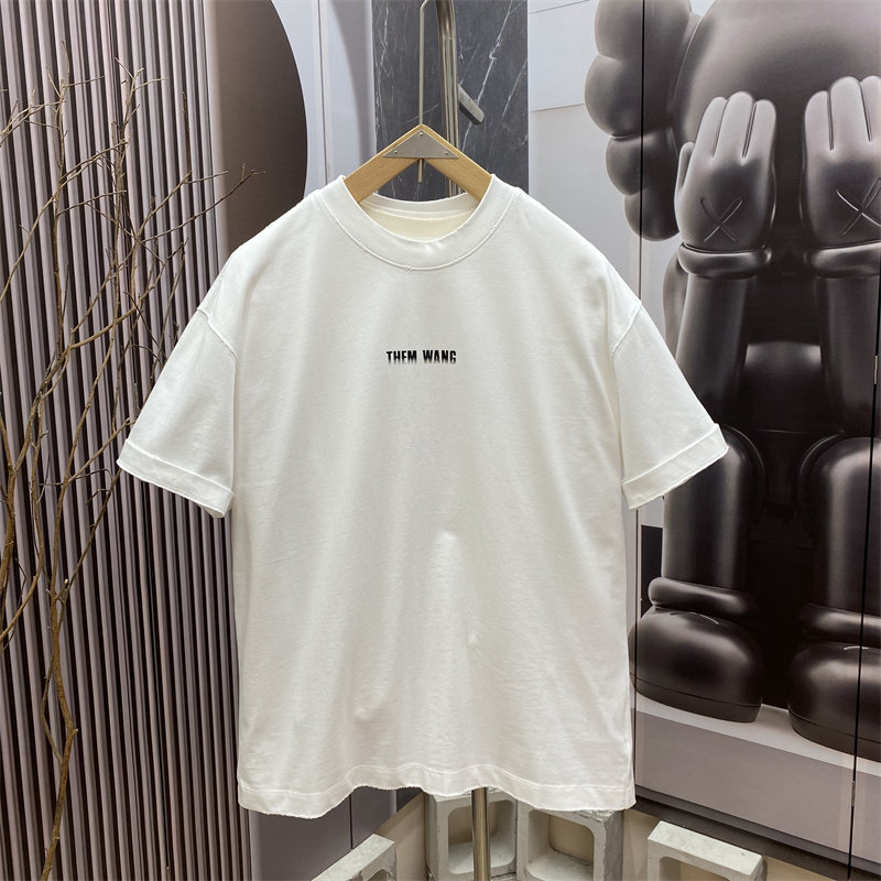 春季新款美式重磅字母印花圆领短袖T恤男宽松质感半袖纯棉上衣潮