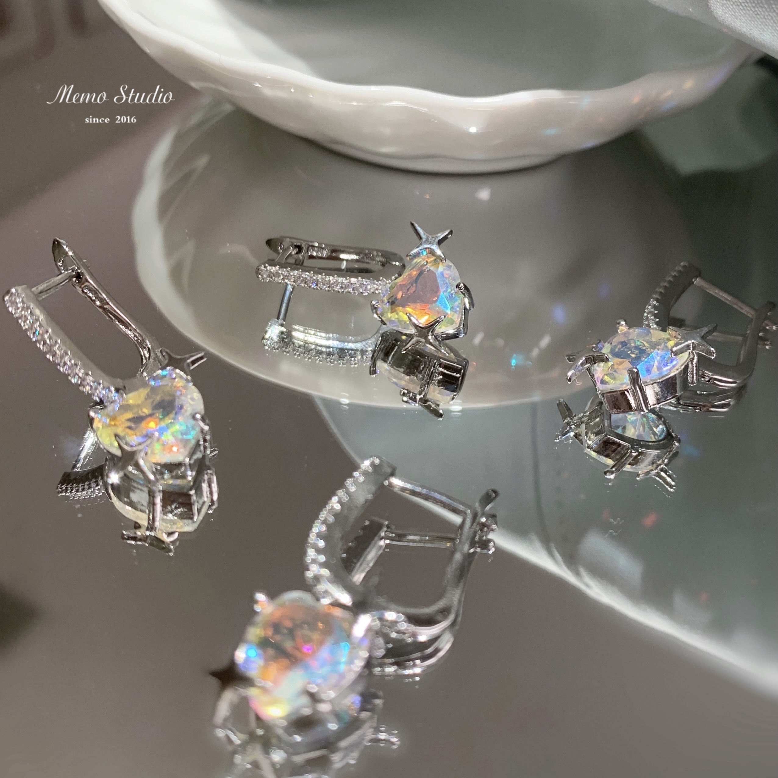 记忆商店幻彩独角兽设计感耳圈