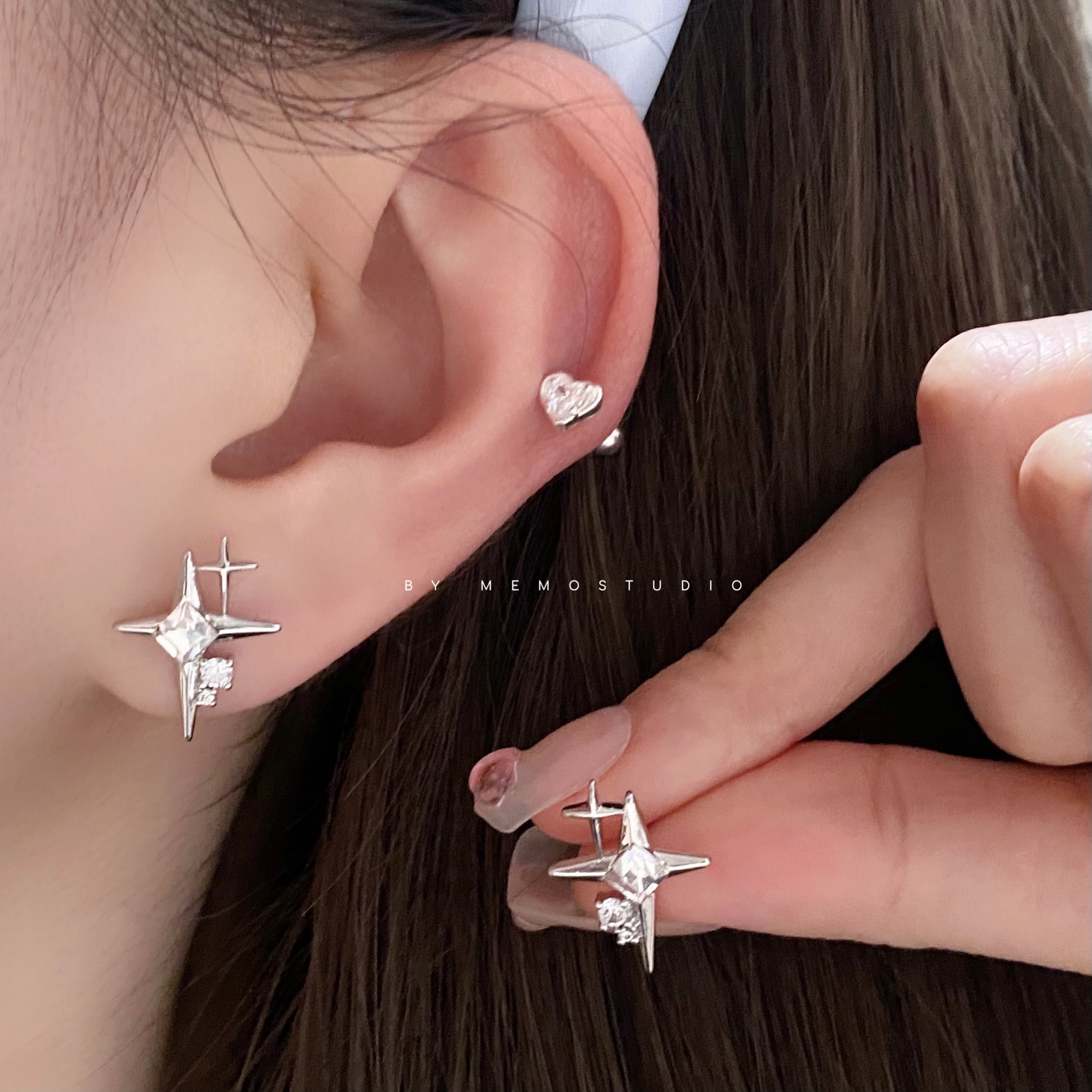 双子星小众设计感星芒辣妹耳钉