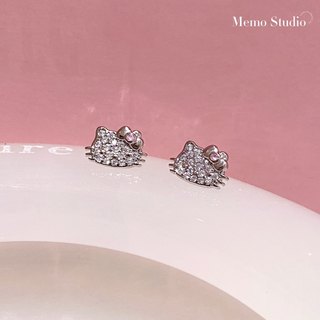 【记忆商店】Hellokitty猫咪少女可爱小众设计925银针甜酷粉耳钉