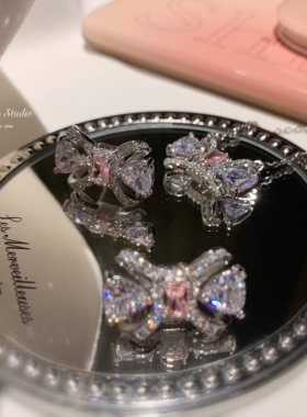 记忆甜美蝴蝶结奥地利水晶镀银