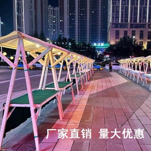 商场夜市摆摊售货展示架木质集市摊位户外棚市集摊位架折叠景区