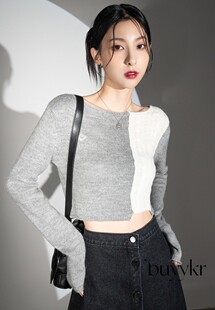 buyykr | AVANDRESS 22秋季韩国代购新品针织衫长袖圆领套头拼接