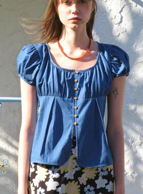 So Cially | SINOON 24春韩国设计师品牌新款泡泡袖方领上衣