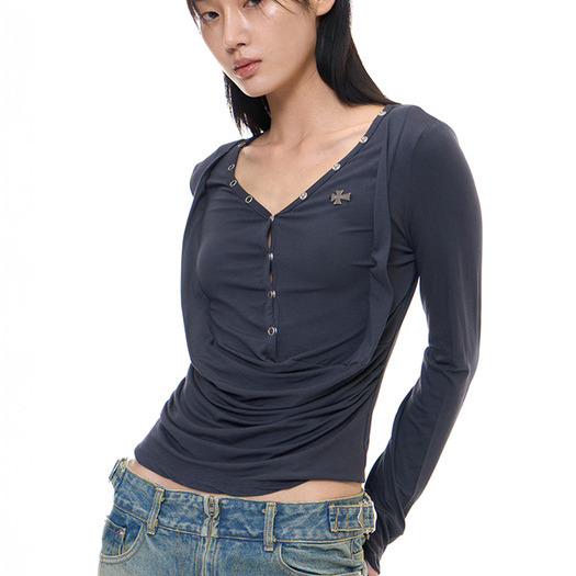 2000 Archives 25FW 韩国设计师品牌V领新品T恤