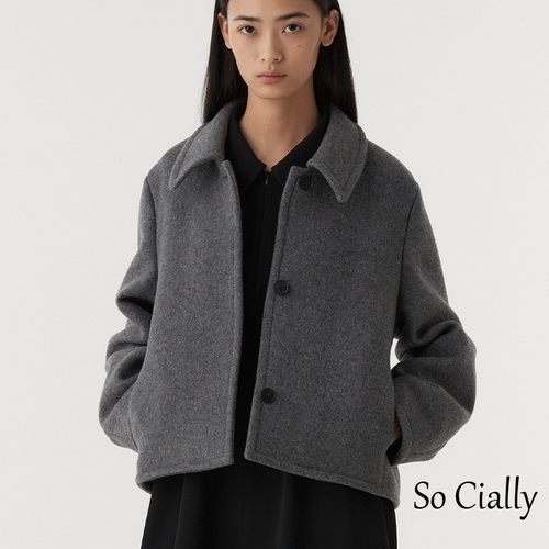 So Cially |  EAAH 23冬韩国设计师品牌毛呢外套单排扣翻领