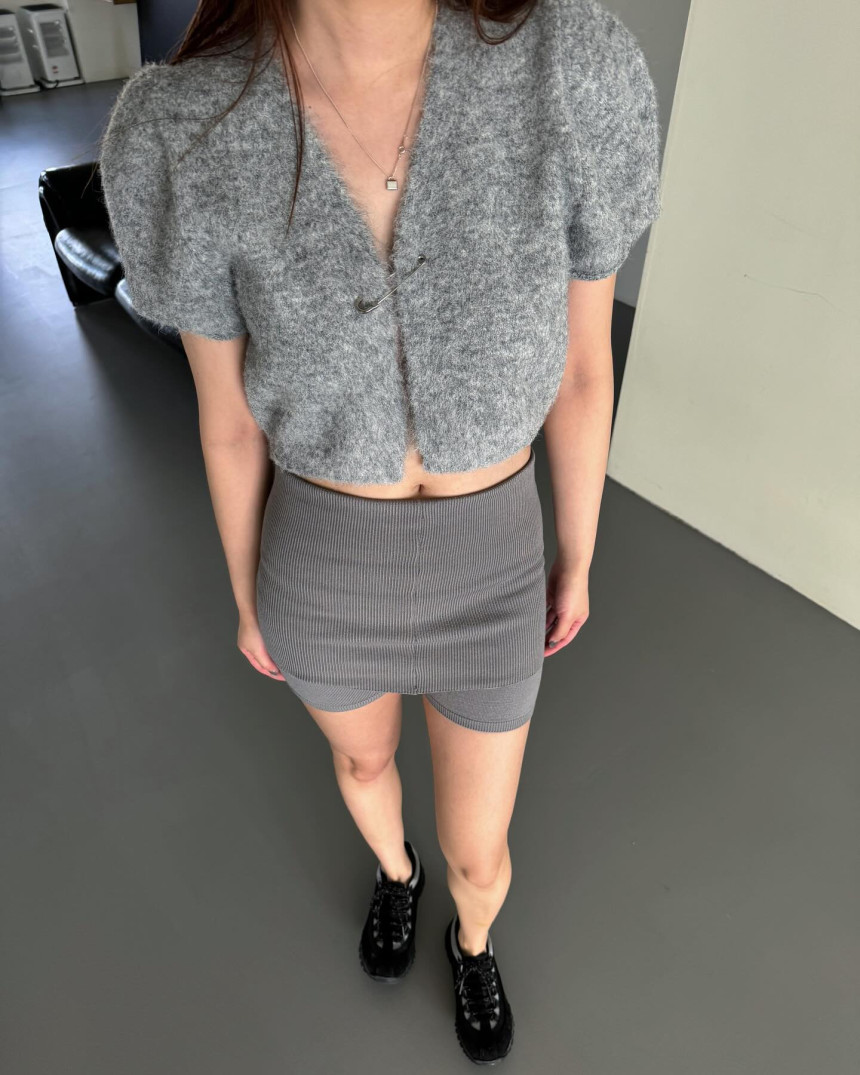 韩国东大门代购羊绒短袖针织衫