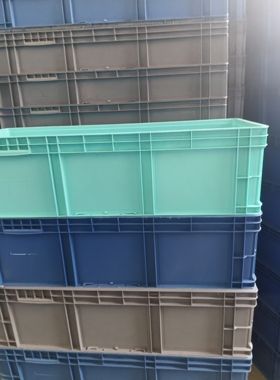 41028周转箱长方形胶框灰色物流箱子储物盒收纳盒高分子pp北欧绿