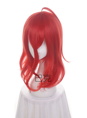 宝石之国 辰砂cos假发  固定呆毛造型cosplay假发 45cm 红色假毛