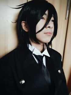 黑执事 塞巴斯蒂安 塞巴斯酱执事 cos假发黑色男款造型假发