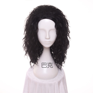 Dude Rocking cos假发 摇滚假发 黑色欧美假毛 70s 泡面卷 80s
