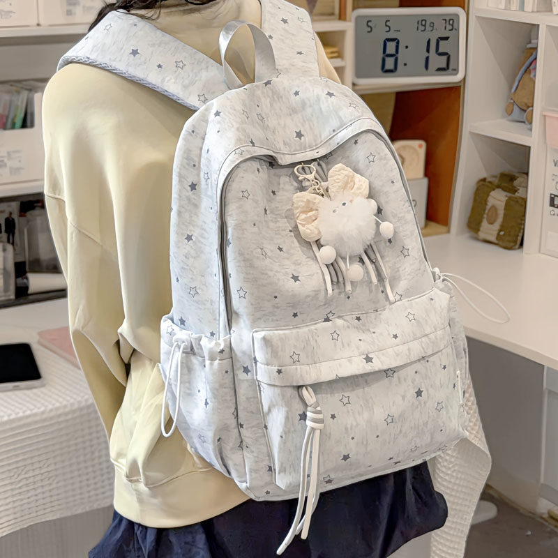 韩系ins可爱卡通星星书包女初中生高颜值轻便大容量双肩旅行背包