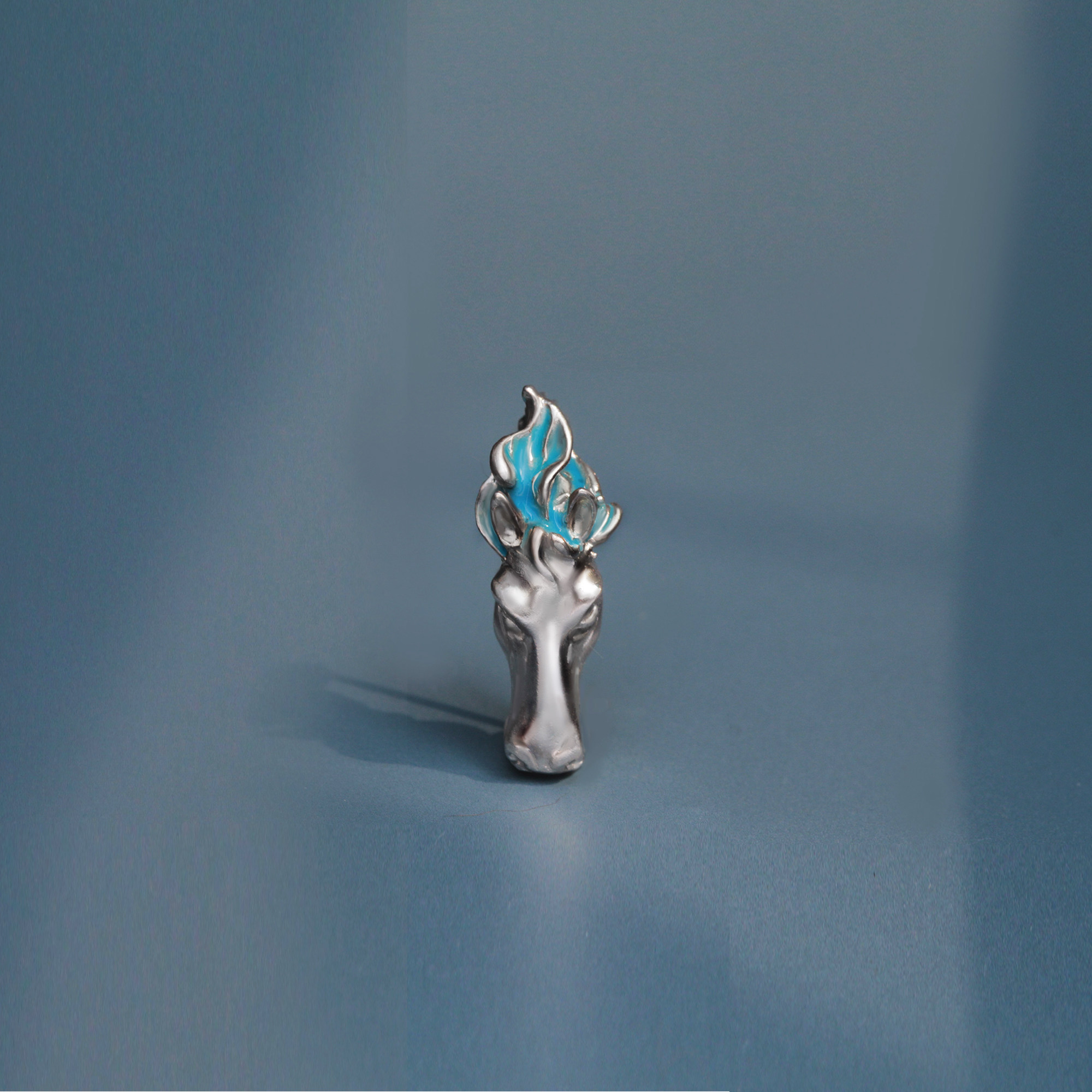 s999足银生肖马胸针吊坠项链蓝色珐琅原创立体高定礼物 海浪与火,饰品/流行首饰/时尚饰品新,银饰胸针,淘宝优惠券,粉丝福利购,淘宝优惠卷