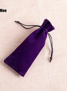 口红口袋抽绳 6*15CM 绒布紫色袋 礼品束锦囊 新品小上市袋子布袋