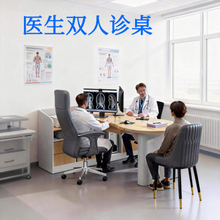 医院医生双人诊桌椅套装医院医生办公桌抗菌环保可定制