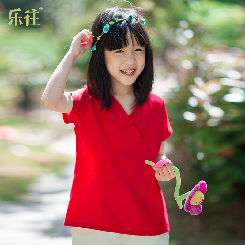 乐往原创亲子装夏季短袖文艺
