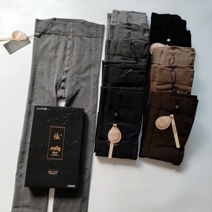打底裤 1200D灰色薄款 袜秋季 SK7330细条纹微压显瘦棉质竖条纹连裤